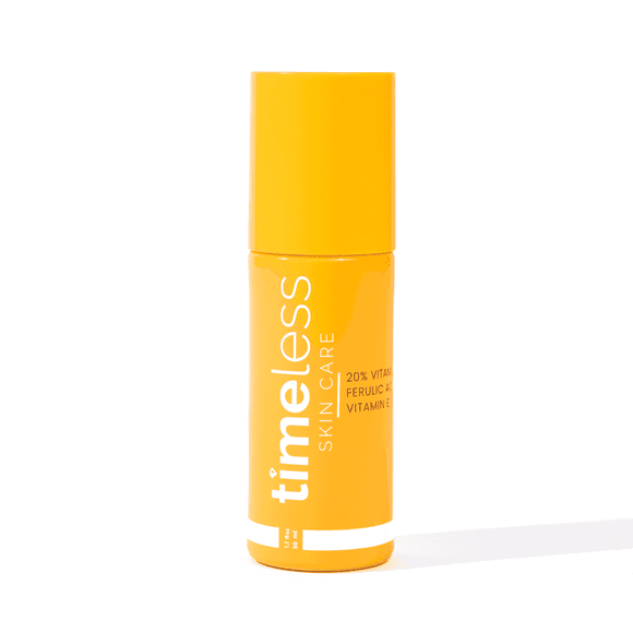 Timeless Skincare Vitamin C Serum with Vitamin E and Ferulic Acid - 20% Vitamin C Brightening Serum - Face Serum for Oily and Dry Skin - Fragrance Free Skin Serum - 1 fl oz