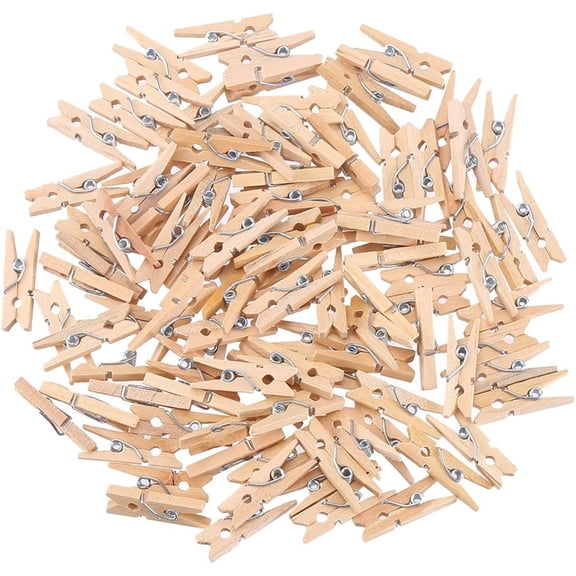 Deally Clothespins,Wooden Clips for Photos,Clothes Pins,3.5 cm/1.38 inches Mini Wooden Clothespins 100pcs