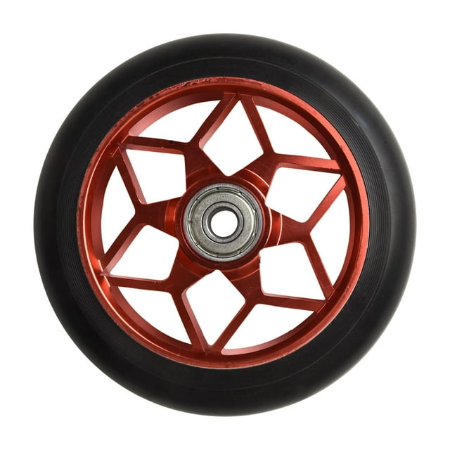 GLFILL Roues de Trottinette Acrobatique 110mm Alliage d'Aluminium Haute Élasticité Moyeu de Roue avec Roulements pour Accessoires de Trottinettes Professionnelles Rouge