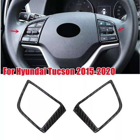 Ana Carbon Fiber Steering Wheel Button Cover Trim Sticker For Hyundai Tucson 2015 2016 2017 2018 2019 2020 Car Accessories