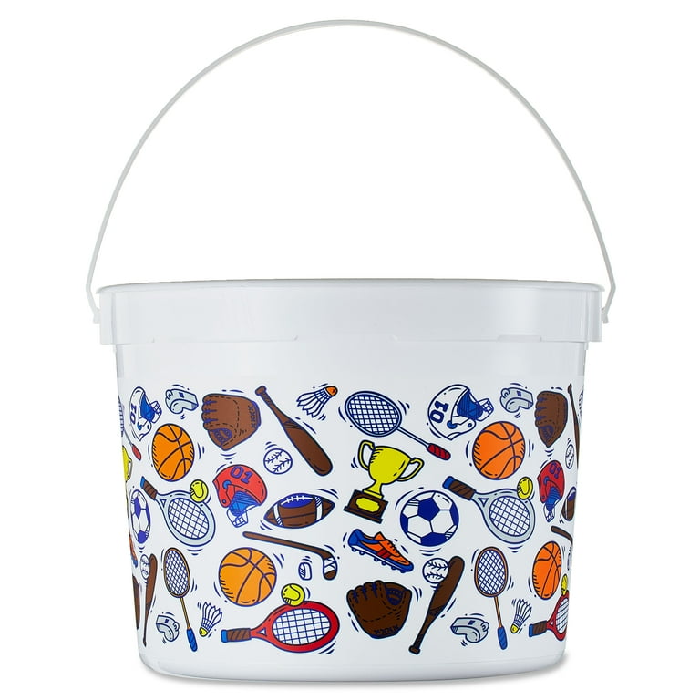 Way to Celebrate Easter 5 Quart Plastic Bucket Sports White