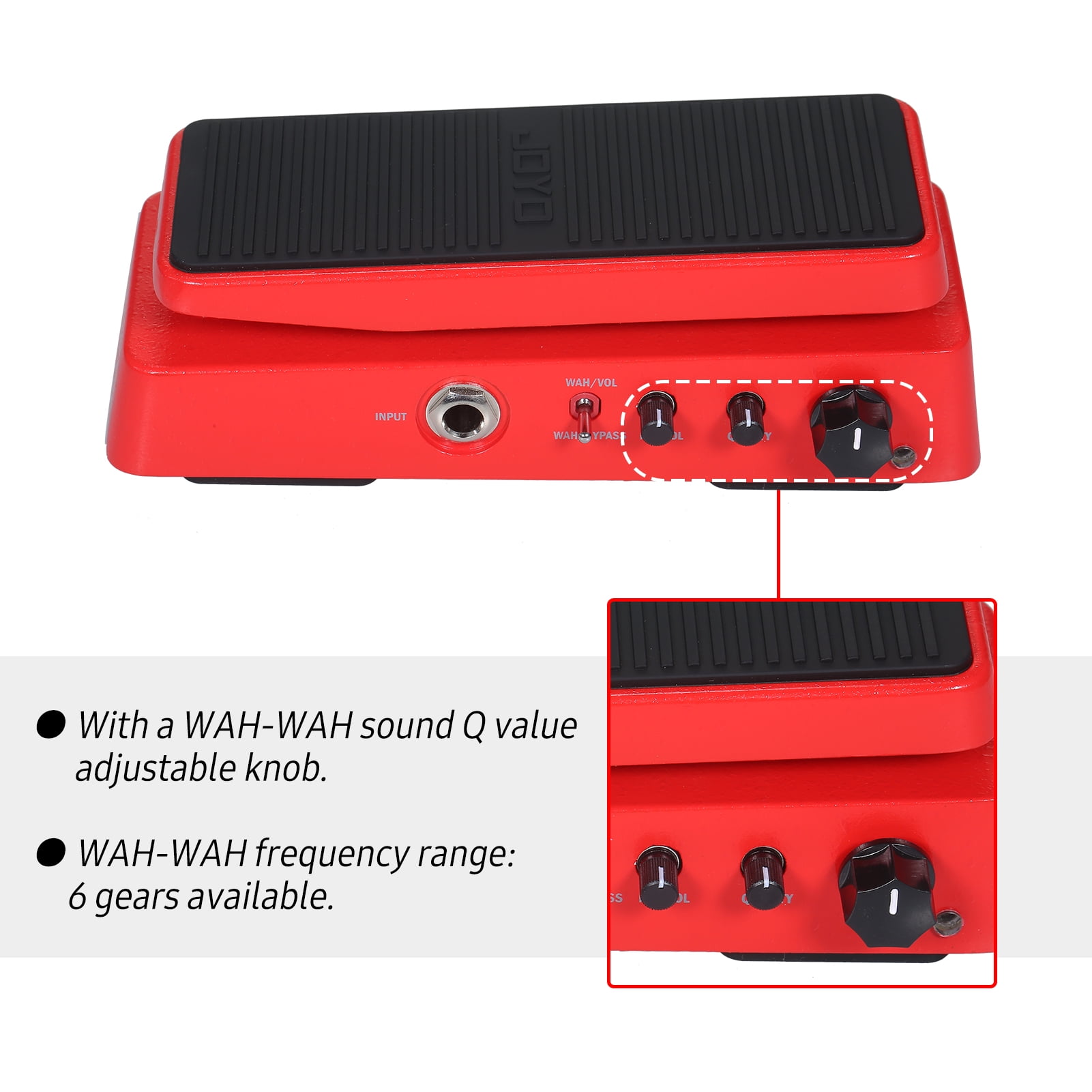 JOYO Effect Pedal,Wah Wah Pedal Adjustable Tones 2 1 Tones Pedal - Musicians - Musical Pedal Tones - Pedal 2-in-1 Adjustable 2-in-1 Tones Joyo Pedal Tones Pedal Tones Volumes Wah-wah Pedal