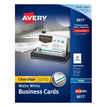 Avery Clean Edge Business Cards, Matte, Two-Sided Printing, 400 Cards (Best Dj Business Cards)