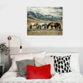 thumbnail image 5 of Acheng Horses Framed Wall Art Decor: The Small Size Western Farmhouse Wooden Picture Vintage Rustic Painting Wild Animals Walking in the Vast Grassland Artwork for Living Room 16x12in, 5 of 6