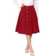 thumbnail image 1 of Falda midi plisada A-Line Inspire Chic para mujeres, falda de trabajo vintage de cintura alta, falda de negocios XS roja, 1 of 6