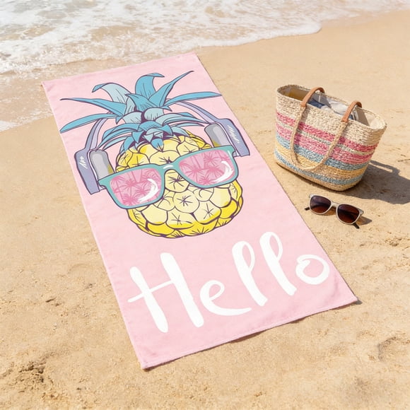 Linnome Serviette de Plage 55x27.5 Po Portable Séchage Rapide Ne Colle Pas Facilement le Sable Multiusage Voyage Natation Serviette de Sport Serviette de Bain Couverture Multicolore#03