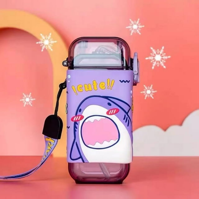 Botella de agua para niños con pajita Jadeshay capacidad 280 ml