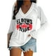 thumbnail image 1 of MHFRRA Camiseta Informal de Manga Larga con Cuello En V y Estampado Canadiense para Mujer Blanco, 1 of 4