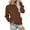 Brown, variant on Lovskoo 2024 Womens Sweatshirt Solid Color Crewneck Long Sleeve Pocket Loose Fit Pullover Fleece Fall Tops Sweater Green