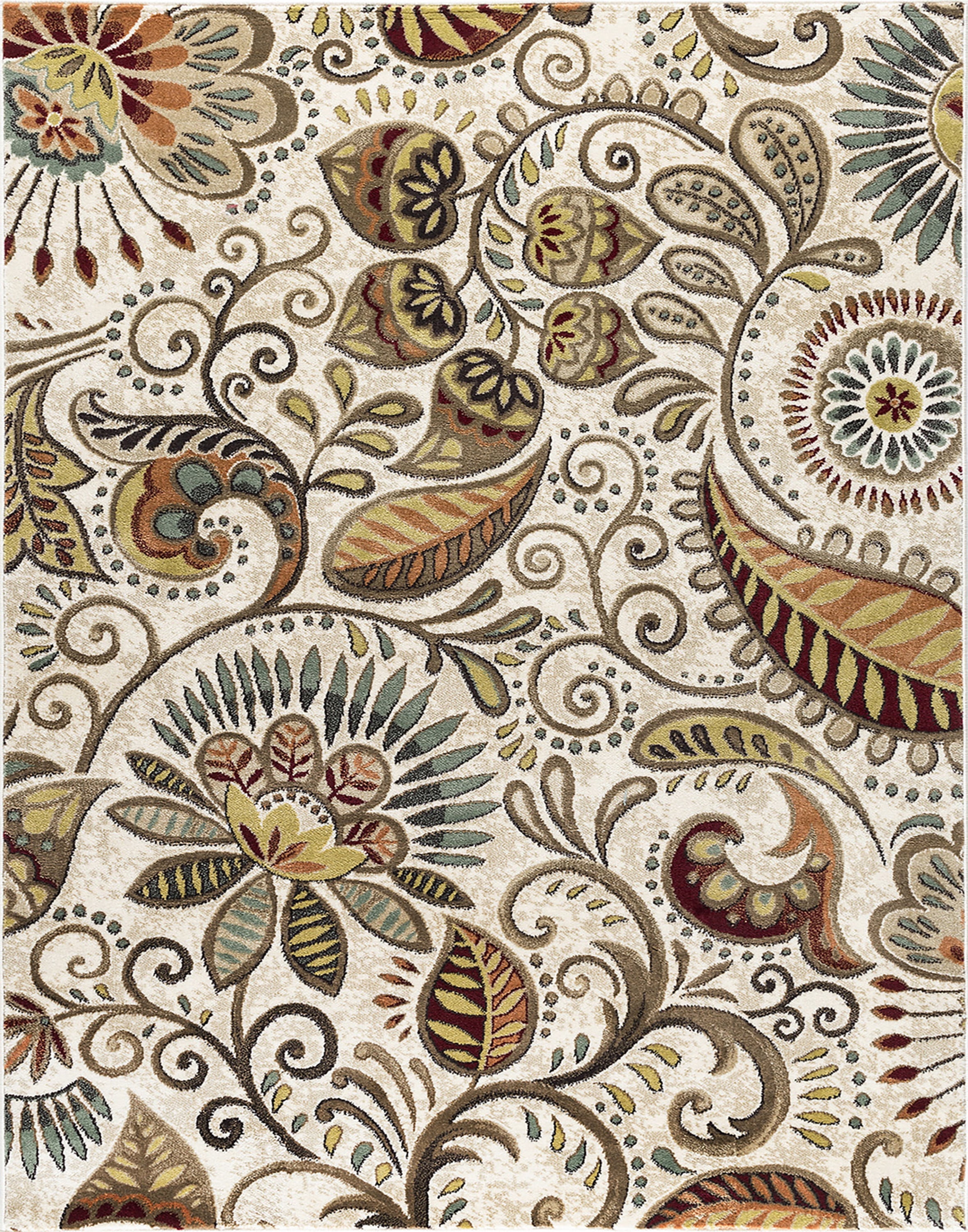 Capri Transitional 9' x 12.6' Ivory and Beige Polypropylene Indoor Area Rug