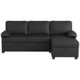thumbnail image 6 of COPIAE 80” L Shaped Sofa Sleeper, 2 in 1 Pull Out Sofa Bed with Upholstered Cushion, Faux Leather Couch with Storage& Removable Armrest, Modern Comfort Sectional Couch Bed for Living Room Bedroom, 6 of 9