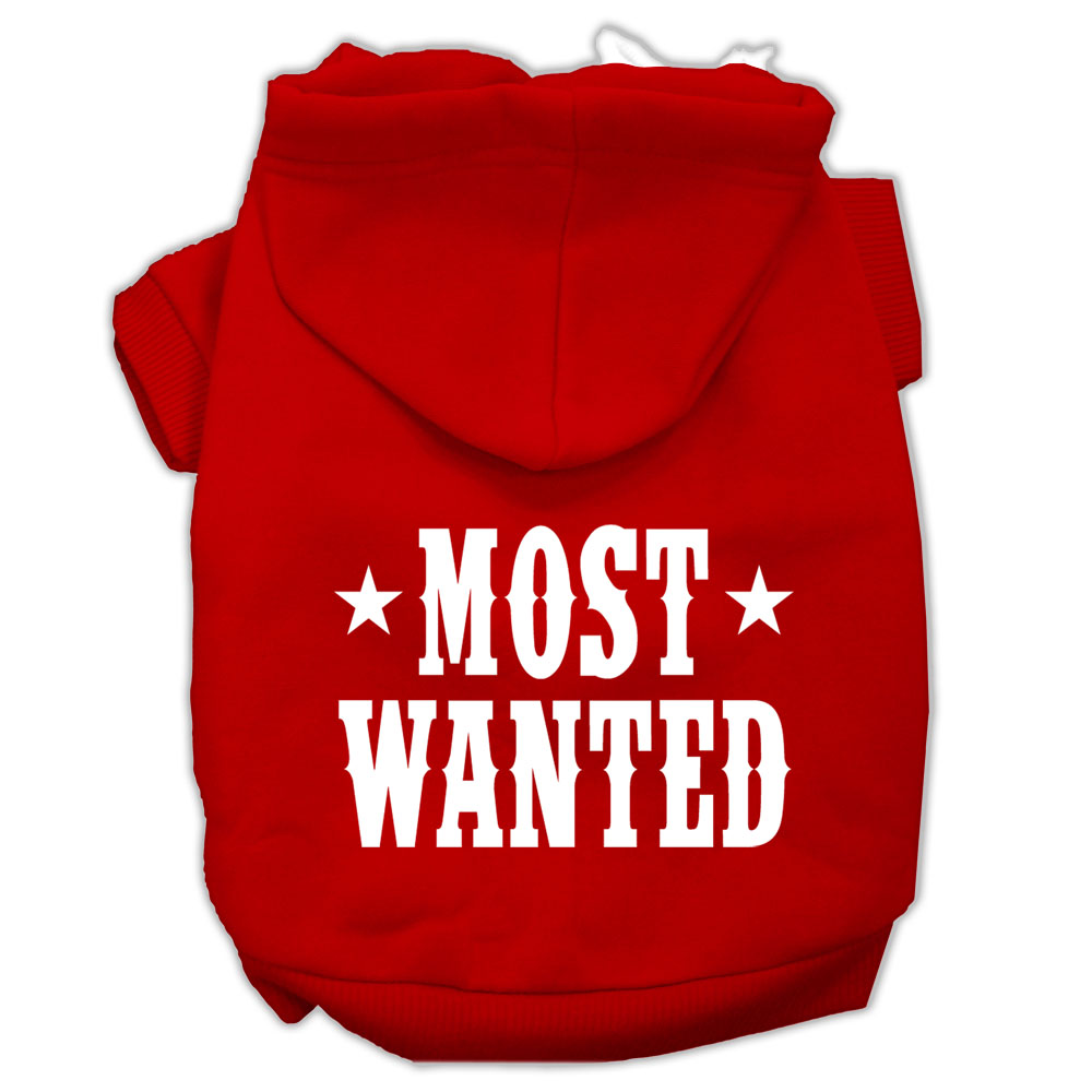 MIRAGE PET PRODUCTS Most Wanted Screen Print Pet Hoodies Red Size