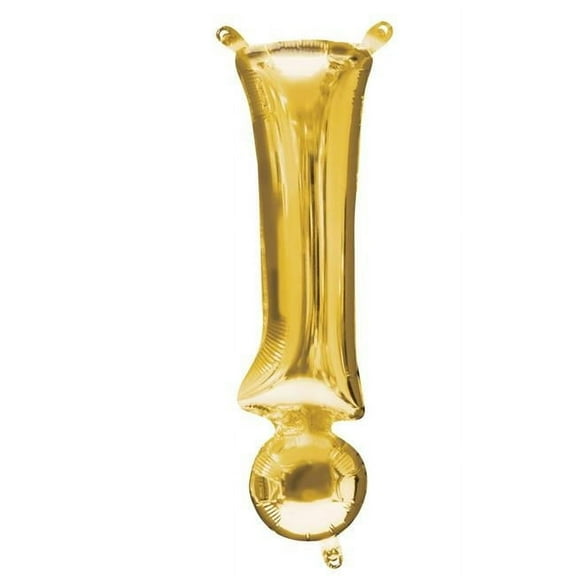 Anagram 86443 16 in. Exclamation Point Symbol Foil Balloon  Gold