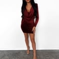 thumbnail image 3 of KaLI_store Formal Dresses for Women Wedding Guest Women's High Neck Split Bodycon Evening Long Dress ,S, 3 of 5