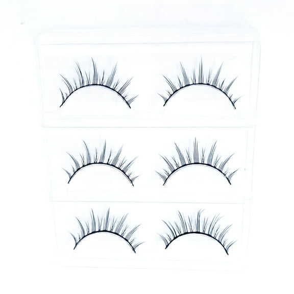 3 Pairs Eye Makeup False Eye Lashes Daily Strip Natural Fake Eyelashes