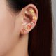thumbnail image 5 of Pendientes de tuerca de plata de ley 925 Qarigey con forma de hoja de arce, 5 of 6