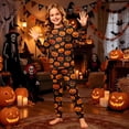 thumbnail image 2 of Halloween Family Pajamas Set Long Sleeve Crew Neck, Soft Matching Halloween Pajamas with Pumpkin Ghost Print, Cute Family Halloween Pajama Set for Party, 2 of 6