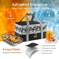 thumbnail image 3 of Lifewit Expandable Insulated Casserole Carrier for Hot or Cold Food, Double Decker Food Bag Lasagna Holder Carry Tote for Potluck Parties/Picnic/Cookouts, Fits 9"x13" Baking Dish, Black-Flowers, 3 of 9