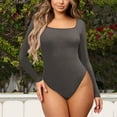 thumbnail image 4 of REALiKUN Romper for Women Round Neck Long Sleeve Causal Jumpsuit Fashion Sport Workout Gymnastics Legging Slim Fit Bodysuit, 4 of 7
