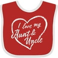 thumbnail image 3 of Inktastic I Love My Aunt and Uncle in White Chalk Heart Boys or Girls Baby Bib, 3 of 4