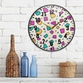 thumbnail image 3 of Yayeee Wall Clock Battery Operated 9.5" Silent Quartz Non-Ticking for Living Room Decor, Beige Retro Pattern, 3 of 8