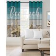 thumbnail image 2 of Starfish Kitchen Curtains Coastal Coral Ocean Turquoise Brown Wooden Cafe Short Curtains for Bathroom Blackout Window Curtain Grommet Small Window Treatment Drapes for Bedroom Living Room 42"x45"x2, 2 of 9
