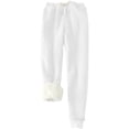 thumbnail image 1 of Pantalones deportivos Prolriy para mujer, con forro cálido, deportivos, de cintura alta, con forro polar, largos y gruesos de invierno para exteriores, color blanco, talla L, 1 of 5