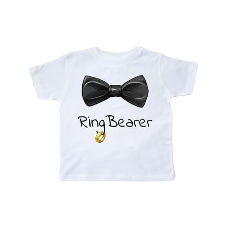 

Inktastic Ring Bearer- black bow tie Gift Toddler Boy or Toddler Girl T-Shirt