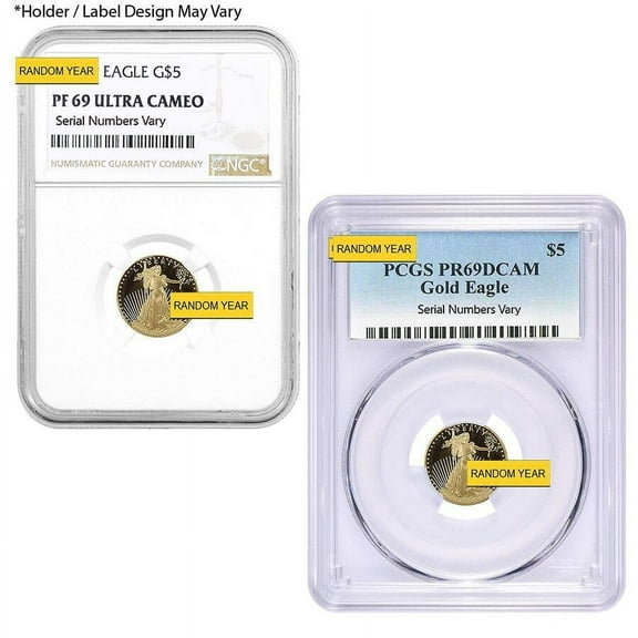 1/10 oz $5 Proof Gold American Eagle NGC/PCGS PF 69 (Random Year)