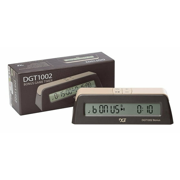 DGT 1002 Digital Chess Clock Timer with Bonus / Increment Function - Black