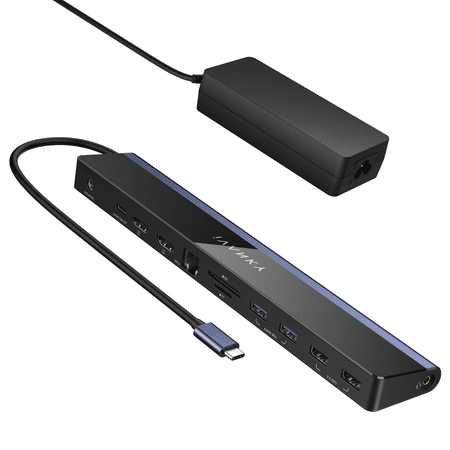 USB C Laptop Docking Station with 100W Power Adapter, iVANKY 12-in-1 85W PD Dock, Dual 4K HDMI Display Thunderbolt 3/4 Dock for Dell, HP, Lenovo, Asus,Surface, etc, USB 3.0， Ethernet, 2HDMI, SD/TF
