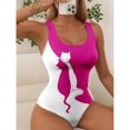 thumbnail image 4 of Women'sNormalSwimwearOnePieceSwimsuitPrintingCatBeachWearHolidayBathingSuits-xcx, 4 of 5