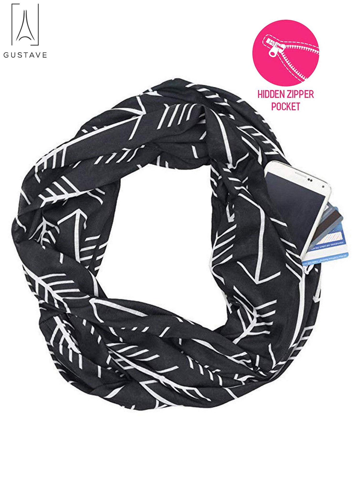Lightweight Infinity Travel Scarf With Pockets White Walmart Com