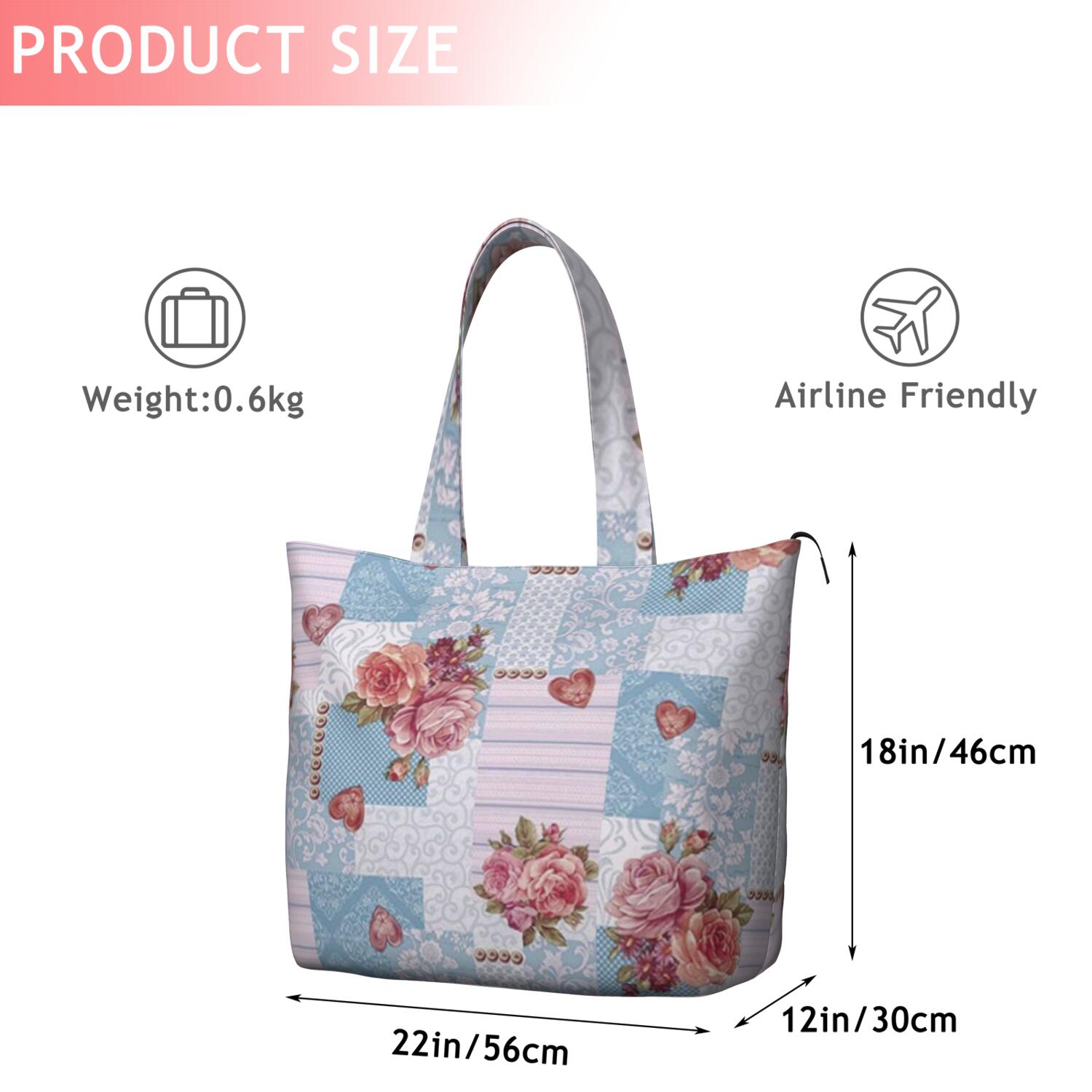 Pioneer Flower Floral Print Pattern Travel Tote Bags for Women Carry On,Large Weekender Bags for Women Travel,Multi Functional Duffle Bag for Work,Shopping,Sports