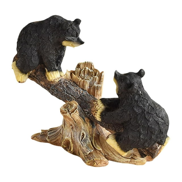 Estatua de oso negro, figura decorativa, coleccionable, adorno creativo de escritorio para Estilo C