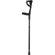 Lightweight Forearm Crutch, Aluminum Walking Stick,Height Adjustable, Ergonomic Handle with Comfortable Grip(Black)