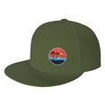 thumbnail image 1 of DouZhe Cap Flat Brim Snapback Chapeau, Été Plage Coucher de Soleil Palmiers Imprime Réglable Vert Adulte Baseball Cap, 1 of 6