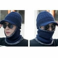 thumbnail image 6 of Unisex Winter Warm Elastic Soft Ear Protection Knitted Scarf face Protection hat Fleece Lined Hat one-Piece hat, 6 of 7