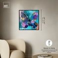 thumbnail image 5 of Jewel Toned Butterfly Colorful Canvas Wall Art by Art Remedy, Black Floater Frame, 24"x24", 5 of 7