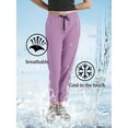 thumbnail image 4 of Women's Drawstring Sweatpants Quick Dry Stretch Loose Casual Pants with Zipper Pockets for Running Yoga Workout, 4 of 6