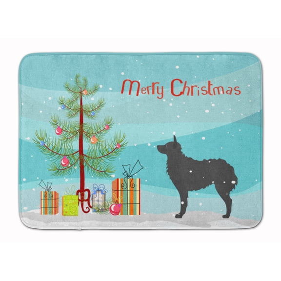Croatian Sheepdog Merry Christmas Tree Machine Washable Memory Foam Mat