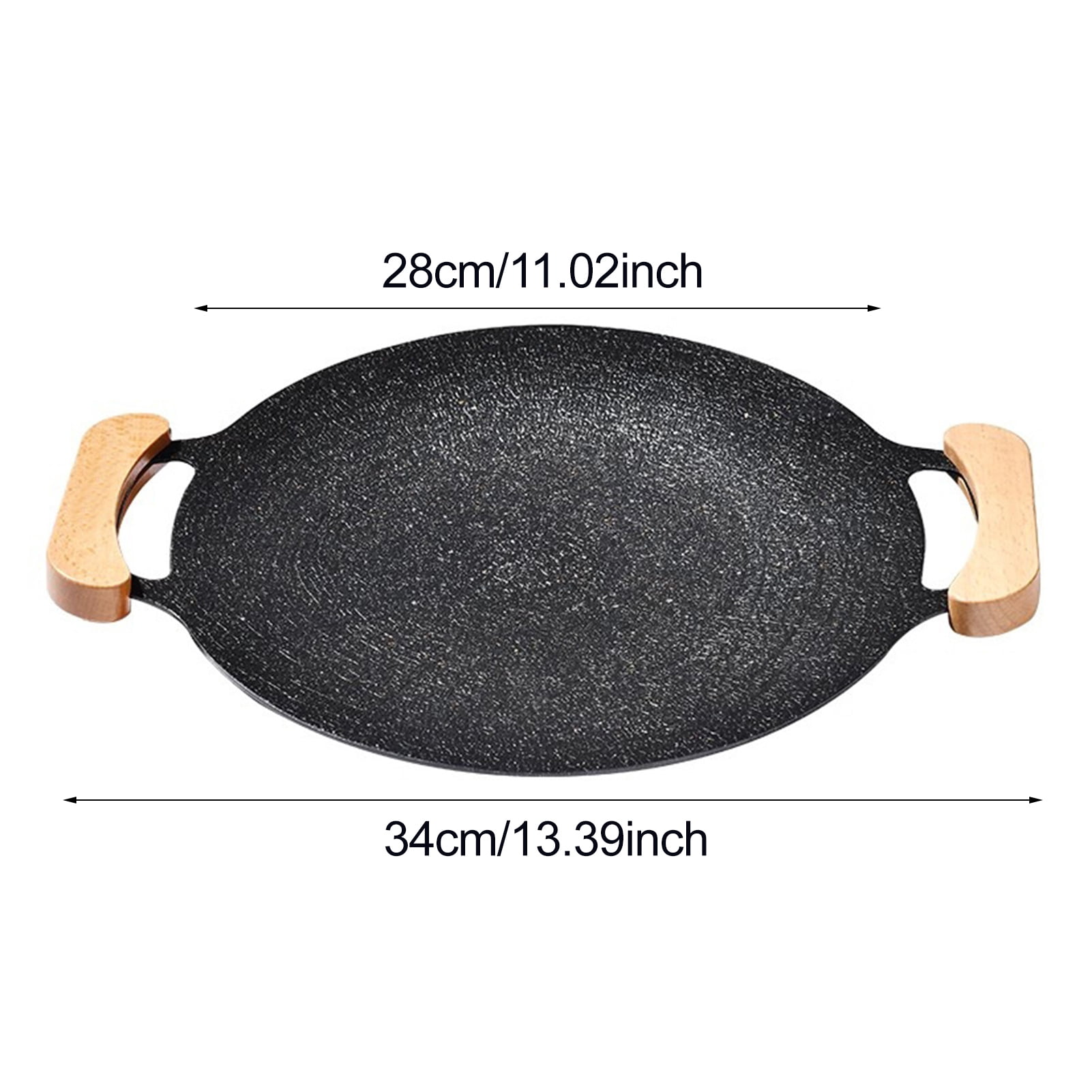 Opvise Multi-Purpose Cast Iron Baking Tray with Double-Ear Anti-Scalding Handles, Heavy Duty Grill Pan for Indoor/Outdoor Cooking, Non-Stick Surface, Even Heat Distribution, Perfect for Grilling