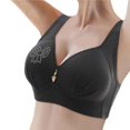 thumbnail image 1 of Bras Front Closure Wireless Push Up Bra With Fixed Cup Queen Size Zero-Irritation Bra Black 36, 1 of 7