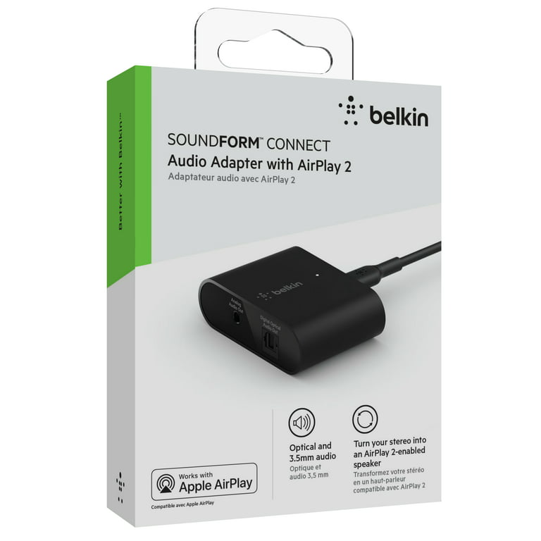 violinist marv Stationær Belkin SOUNDFORM Connect Audio Adapter with AirPlay 2, USB-C to USB-A,  Black - Walmart.com