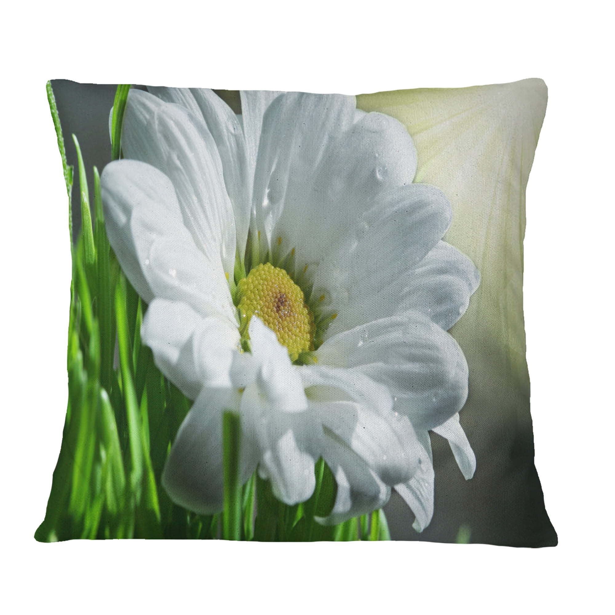 Designart 18" x 18" White Polyester Throw Pillow