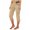 Khaki, variant on JJHGVB Cotton Linen Capris for Women Pedal Pushers for Women High Waisted Pleated Women Linen Shorts Wide Leg Elastic Waist Womens Linen Shorts Wide Leg Shorts for Women Womens Long Shorts Beige L