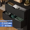 thumbnail image 4 of 3 Drawers Dresser with Fabric PU Drawer, Organizer Dresser with Wood Frame , Small Chest of Drawers for Closet, Living Room, Hallway, Bedroom Black, 4 of 9