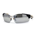 thumbnail image 1 of Mens Xloop Hunters Camo Half Rim Plastic Sunglasses White Beige Silver Mirror, 1 of 4