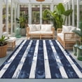 thumbnail image 2 of Area Rugs 3'x5', Nautical Striped Carpet Runner Indoor Outdoor Rugs Home Decor Aesthetic, Summer Coastal Ocean Navy Blue White Non Slip Mats Washable Accent Rug for Living Room Bedroom, 2 of 8