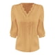 thumbnail image 4 of Camiseta de maestra/o,Camiseta informal de mujer con cuello en V y manga 3/4, poliéster, color liso, para uso diario, sopatenor, 4 of 8